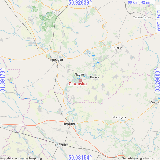Zhuravka on map