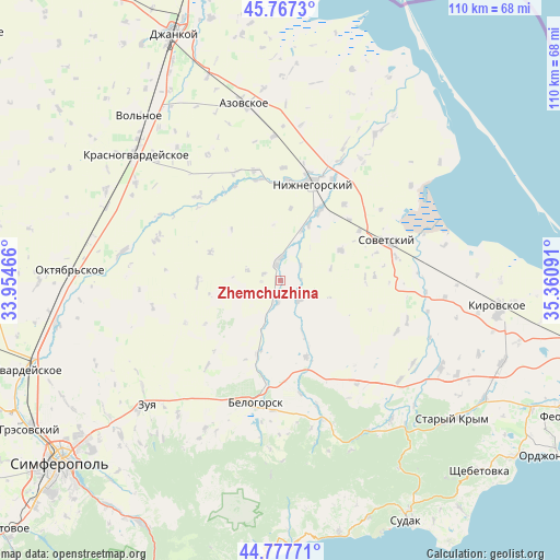 Zhemchuzhina on map