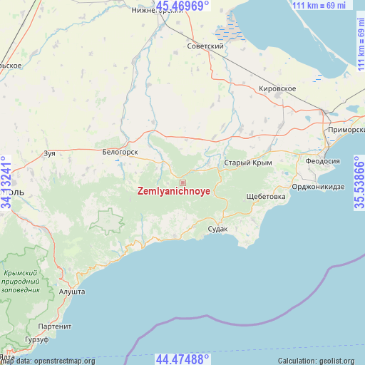 Zemlyanichnoye on map