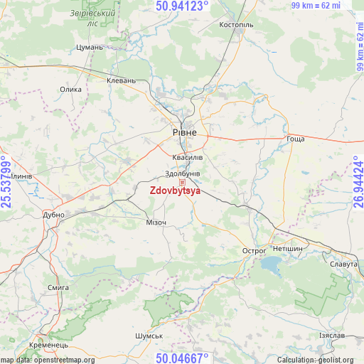 Zdovbytsya on map