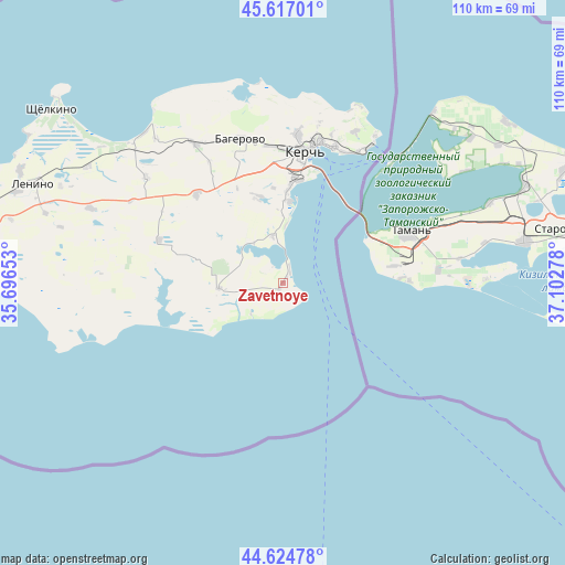 Zavetnoye on map