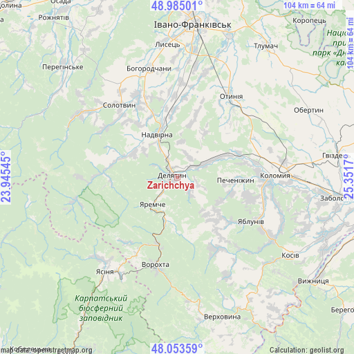 Zarichchya on map