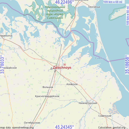 Zarechnoye on map