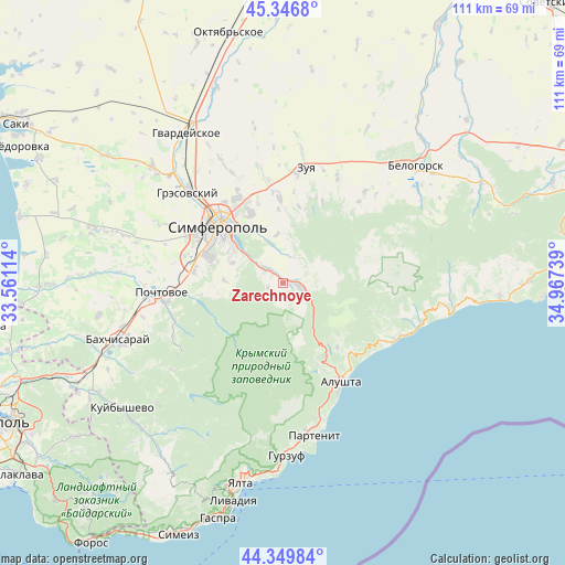 Zarechnoye on map