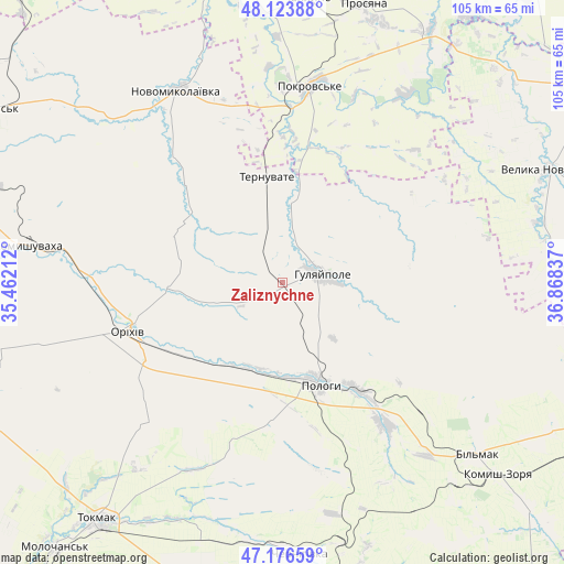 Zaliznychne on map