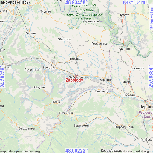 Zabolotiv on map