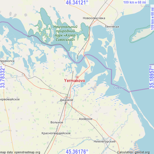 Yermakovo on map