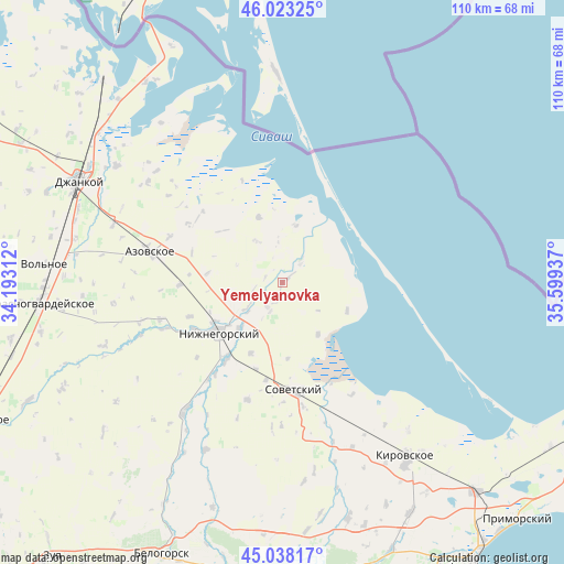 Yemelyanovka on map