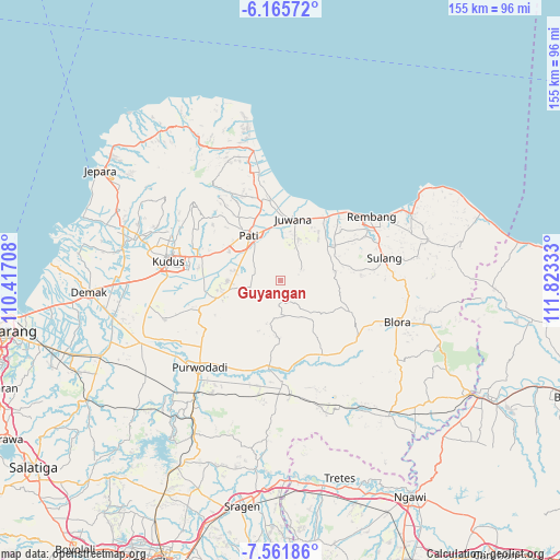 Guyangan on map
