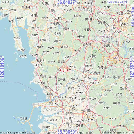 Gyuam on map