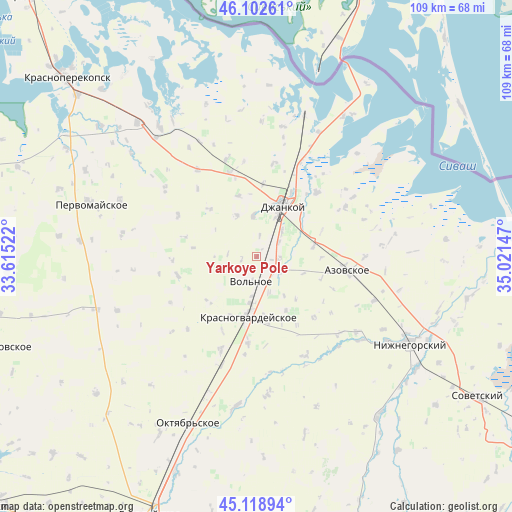 Yarkoye Pole on map