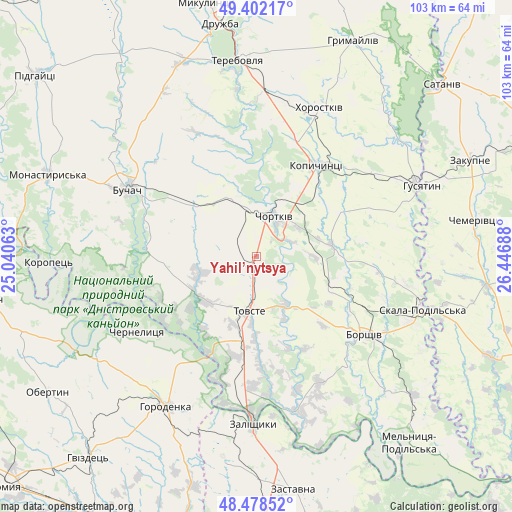 Yahil’nytsya on map