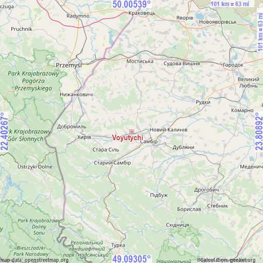 Voyutychi on map