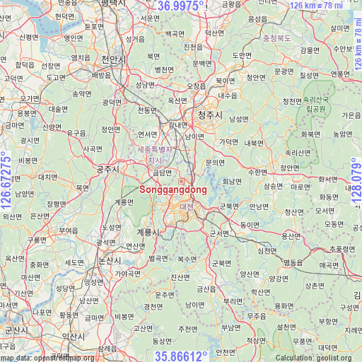 Songgangdong on map