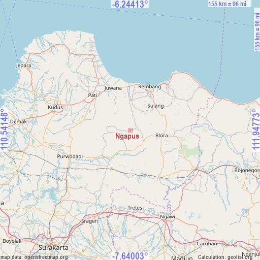 Ngapus on map