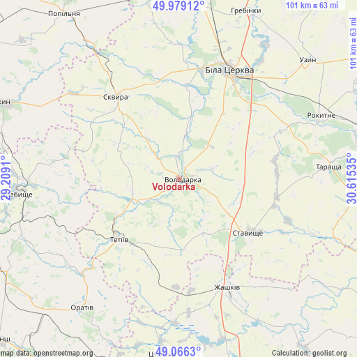 Volodarka on map