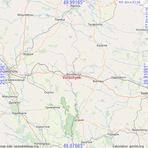 Volochysk on map