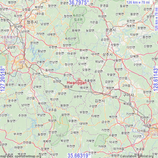 Hwanggan on map