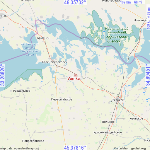 Voinka on map