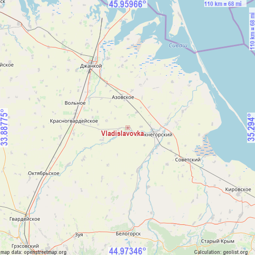 Vladislavovka on map