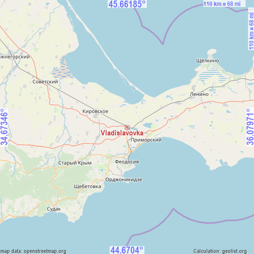 Vladislavovka on map