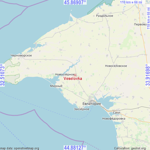 Veselovka on map