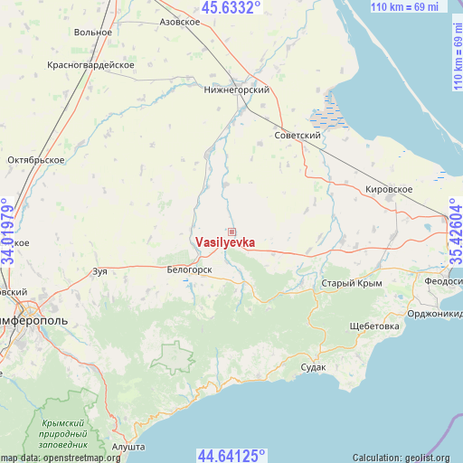 Vasilyevka on map