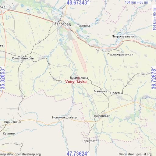 Vasyl’kivka on map