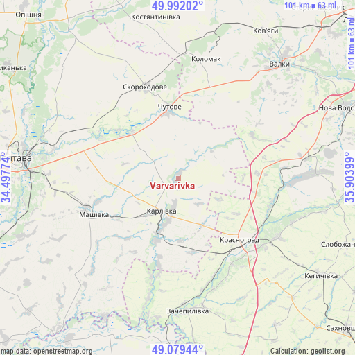 Varvarivka on map