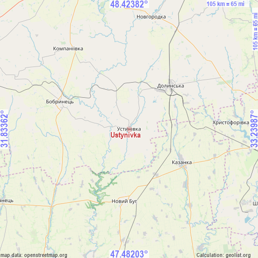 Ustynivka on map