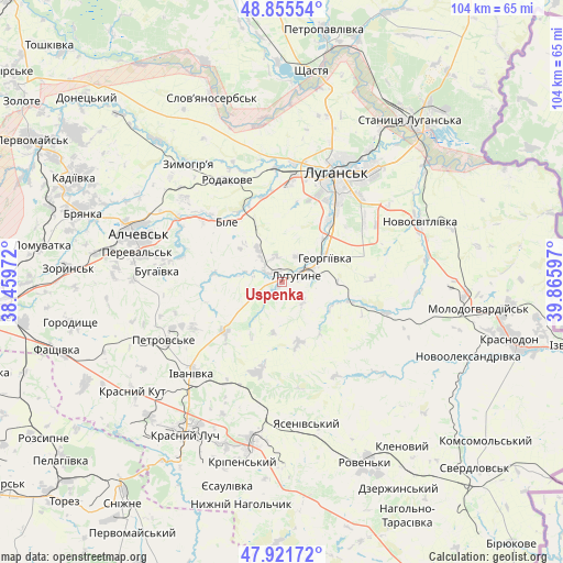 Uspenka on map