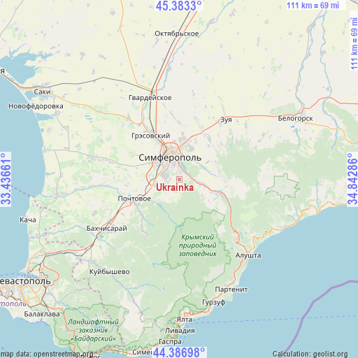 Ukrainka on map