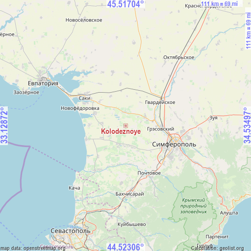 Kolodeznoye on map