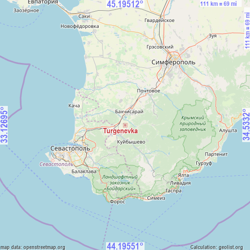 Turgenevka on map
