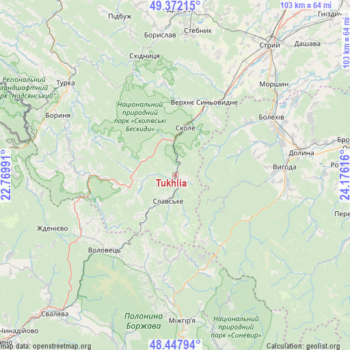 Tukhlia on map