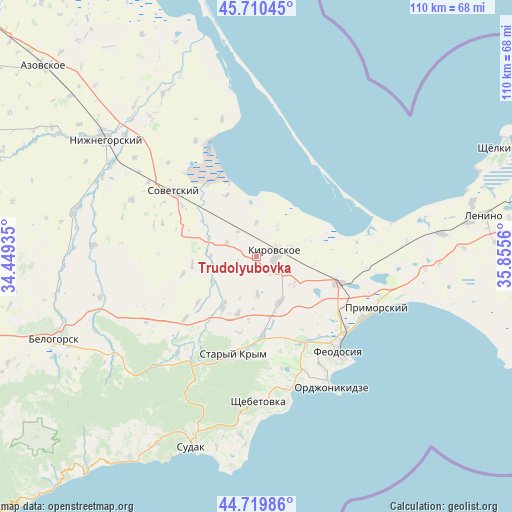 Trudolyubovka on map