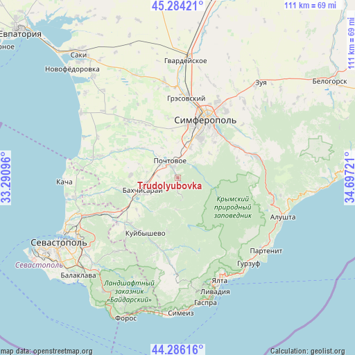 Trudolyubovka on map