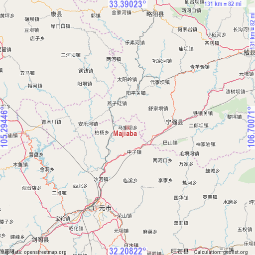 Majiaba on map