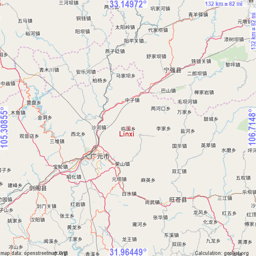 Linxi on map