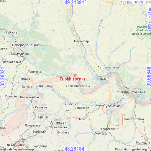 Tr’okhizbenka on map