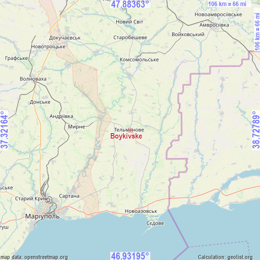 Boykivske on map