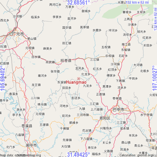 Huangmao on map