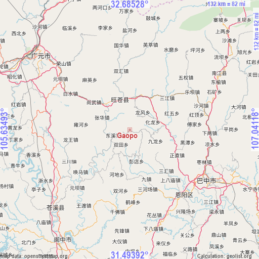 Gaopo on map