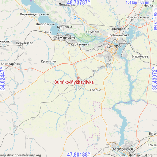 Surs’ko-Mykhaylivka on map