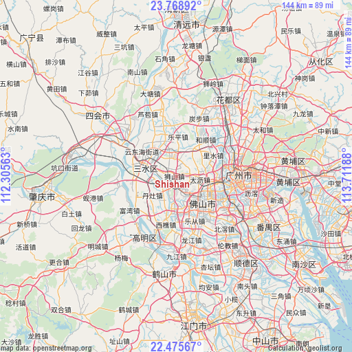 Shishan on map