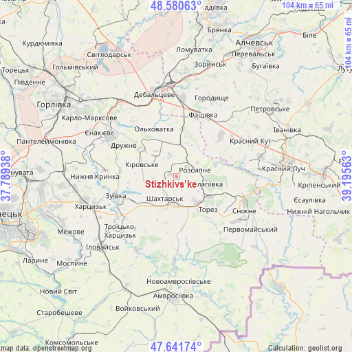 Stizhkivs’ke on map