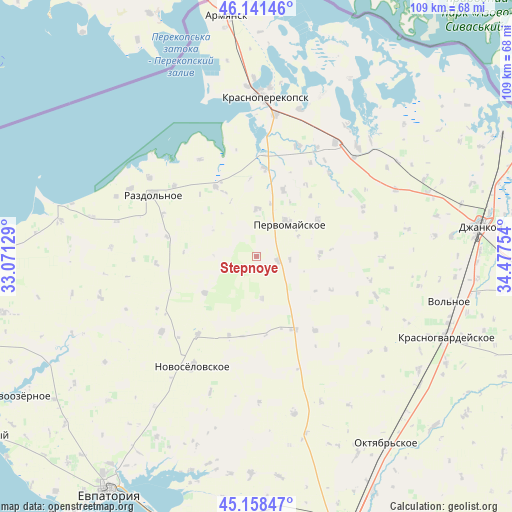 Stepnoye on map
