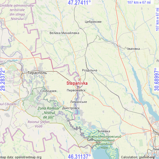 Stepanivka on map