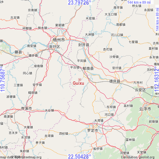 Guixu on map