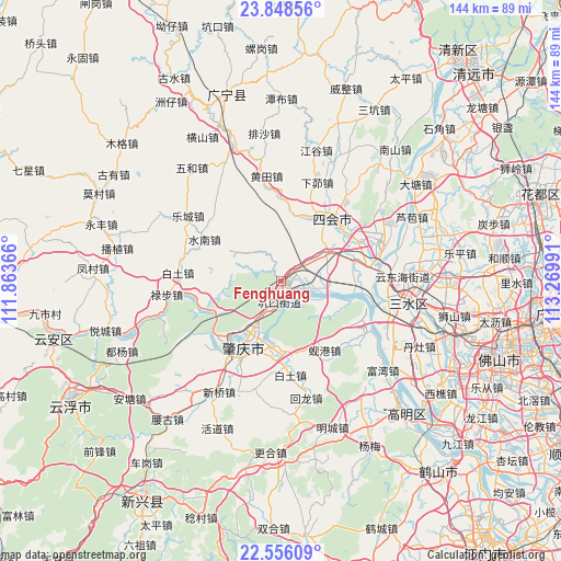 Fenghuang on map